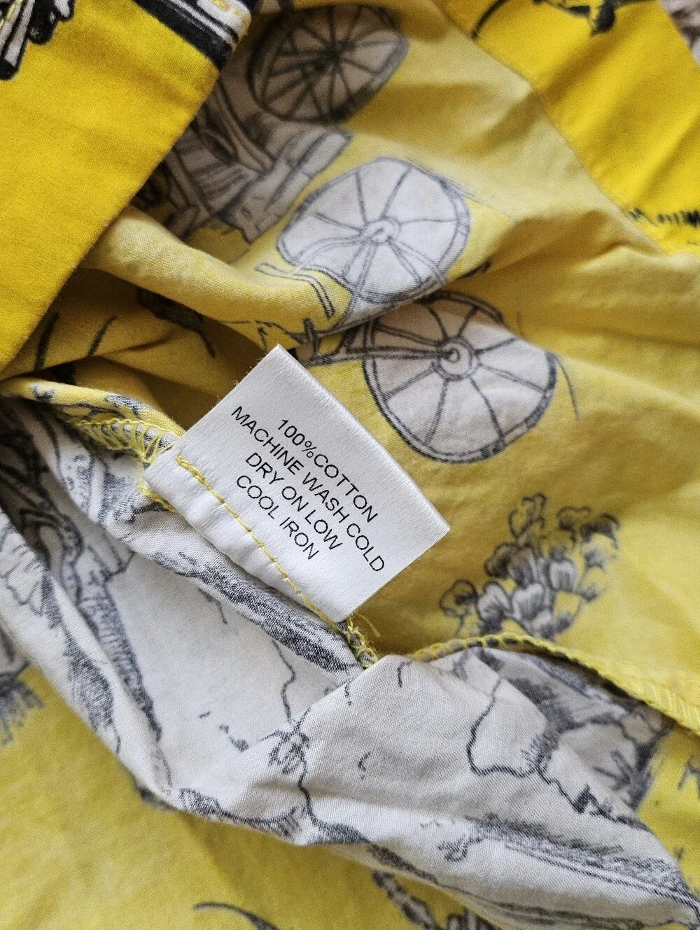 Katie Kime Yellow Toile 100% Cotton XS Pajama Set